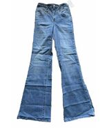 Frayed Denim High Rise Super Flared Jeans Strech Retro Festival Size 24 ... - $545.74 MXN