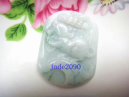 Free Shipping -  Hand carved Natural green jadeite jade carved Rat charm Pendan  - £20.59 GBP