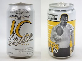 VINTAGE Jerome Bettis Iron City Beer IC Light Empty Can Steelers - $9.89