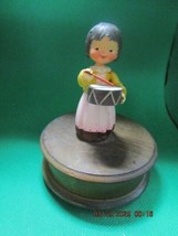 1960S WOOD REUGE MUSIC BOX LITTLE DRUMMERBOY WIND UP WORKS NO BATTERIES ... - $54.45