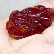 Free Shipping - good luck Natural red jade carved Pi Yao jadeite jade Am... - £15.95 GBP