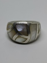 Vintage Sterling Silver 925 CFJ Mother Of Pearl Ring Size 7 - £27.67 GBP