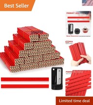 Durable Carpenter Pencil Set - 200 Flat Pencils &amp; Sharpener for Professi... - $46.50