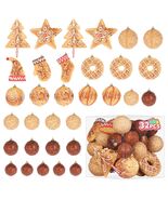 RoseCraft Christmas Ornaments Set 32PCS Shatterproof Multi-Color Hanging... - $353.86 MXN