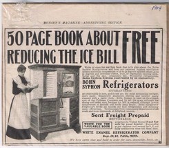 Vintage Print Ad White Enamel Refrigerator Company Bohn Syphon 1904 5.5&quot;... - £2.67 GBP