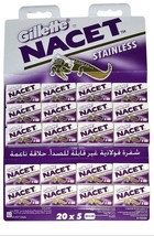 100 Gillete NACET STAINLESS Double Edge Razor Blades DE Shaving Barber R... - £16.21 GBP