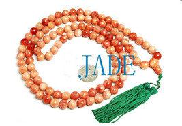 Free Shipping - 42" Tibetan 108 Natural Red Apple Jade Yoga meditation mantra be - £23.59 GBP
