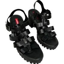 Union Bay women&#39;s Lexie Black Y2K Slingback Chunky 4&quot; Heel Sandals size ... - $21.85