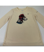 Columbia Dog w/ Hat Cream Long Sleeve Shirt Youth Girls Size Medium (7/8) - $19.79
