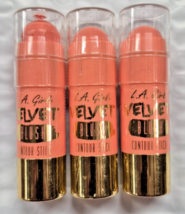 LOT OF 3 L.A. Girl Velvet Blush Contour Stick GCS584 Snuggle - $10.45