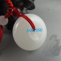 Free Shipping - Amulet  Natural white jade jadeite Luck ring charm penda... - $19.99
