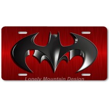 Cool Batman Inspired Art on Red FLAT Aluminum Novelty Auto License Tag Plate - £14.15 GBP