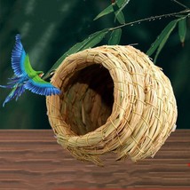 Cozy Straw Haven: Hand-Woven Warm Bird Nest - £11.18 GBP