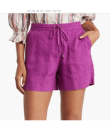 Trina Turk Sooth High Waist Linen Shorts, Wild Aster Purple, Size 14, XL... - $99.00