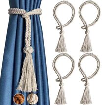 Rustic Cotton Rope Curtain Tiebacks Macrame Boho Style 4 Pack - $67.88 MXN Rustic Cotton Rope Curtain Tiebacks Macrame Boho Style 4 Pack - $67.88 MXN
