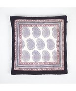 Ambi Paisley &amp; Floral Mix Bagh Hand Block Print Cotton Cushion Cover - W... - £23.90 GBP