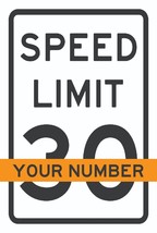 Customized Speed Limit Sign Mph Aluminum Sign - 12&quot;x 18&quot;- Any Speed You Want - £18.67 GBP