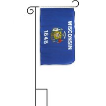 12x18 12&quot;x18&quot; Wisconsin Sleeved w/ Garden Stand Flag - £15.09 GBP