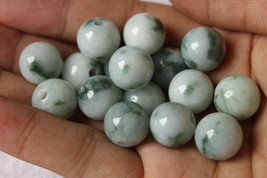 Free Shipping - handmade 12mm green jade bead Grade AAA Natural dark Green jade  - £47.12 GBP