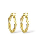 Fashion Jewelry For Women Gold Plated Medium Size Huggie Hoop Earrings  ... - £9.84 GBP