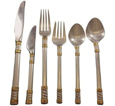 Aegean Weave Gold by Wallace Sterling Silver Flatware Set 12 Service 78 Pieces - £3,655.02 GBP