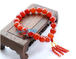 Free Shipping - good luck 100% natural RED jade Prayer Beads charm brace... - £23.95 GBP