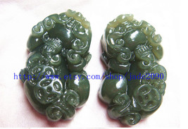 Free Shipping - auspicious Natural Green jade carved Pi Yao jadeite jade Amulet  - £15.81 GBP