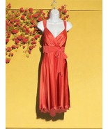 David&#39;s Bridal Satin Burnt Orange Midi Dress Size 6 - $40.65 CAD