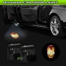 2x PCs Ironman Logo Wireless Car Door Welcome Laser Projector Shadow LED Light E - £18.46 GBP