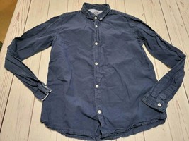 Primark long sleeve solid blue button up shirt 12/13 years - $6.50