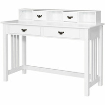 Study Writing Desk Mission White Home Office Furniture Computer Desk Storage - £261.23 GBP
