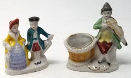 Occupied Japan Victorian Figurines Man Woman Musician Porcelain Set of 2 Small - £15.14 GBP