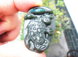 Free Shipping - real Natural dark green Money toad  jade Amulet charm Pe... - $20.00
