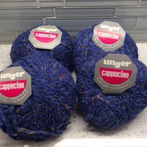Unger Cappucino Yarn Lot Of 4 Skein 759 Blue Wool Acrylic Viscose Blend 110 Yard - £20.12 GBP