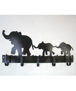 Elephants Key Hook Wall Key Holder Jewelry Belt Scarf Steel - £25.07 GBP