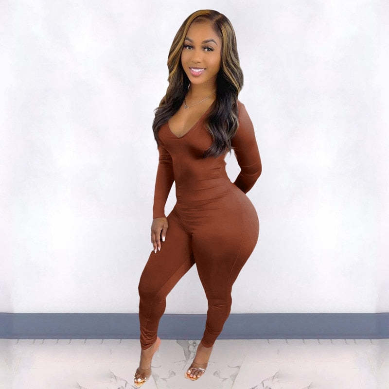 Solid Stretchy Push Up One Piece Sport Jumpsuit Item image 2