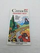 Vintage 1971 Canada Highway Map And Northern United States Brochure - £30.49 GBP