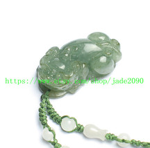 Free Shipping - handmade Genuine fashion jadeite Hand-carved Natural Green jade  - $25.99
