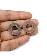 2pc Old copper coins with hole for red book remedies and astrology - €17,93 EUR