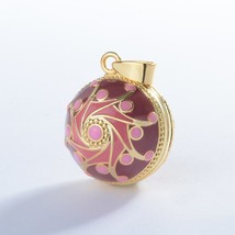 Original Enamel Craft Pink Harmony Ball Musical Pendant Universe Planet Necklace - £20.00 GBP