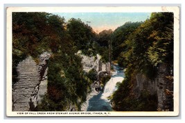 Fall Creek From Stewart Avenue Bridge Ithaca New York NY UNP WB Postcard M19 - £2.78 GBP