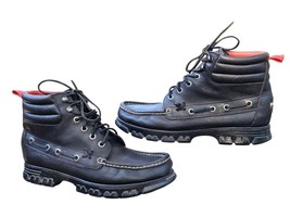 Ralph Lauren Polo Men’s Ankle Boots Black Leather Moc Toe M1102831-001 S... - $182.46 MXN