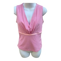 Sigrid Olsen Womens Tank Top Pink Sleeveless V Neck Pleated Shirt Petites S - £10.27 GBP