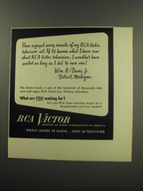 1949 RCA Victor Television Ad - Have enjoyed every minute of my RCA Victor  - £14.87 GBP