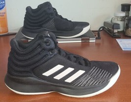 adidas basketball shoes Men&#39;s Sz 6 lace up mid top cloudfoam black Sneakers - $26.30