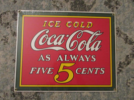 1990 vintage ice cold coca cola bottle advertisement sign coke ande rooney - £66.95 GBP