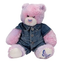 Build A Bear Teddy Plush 15&quot; Pink Purple Blue Jean Dress Butterfly Stuff... - £15.35 GBP