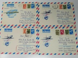 USSR CCP Soviet 1983 Air Mail Postmarked Stamp Envelopes Planes Set of 4 - $12.30