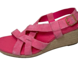 COLE HAAN &#39;Crystal&#39; Pink Suede Wedge Espadrille Sandals NEW $150 size 9 - $22.73