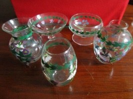 Portmeirion England Hand Painted Glass Vases Compote 5 Items Set [140l] - $1,207.82 MXN